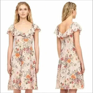 Rebecca Taylor marlena floral silk ruffle dress in size 8
